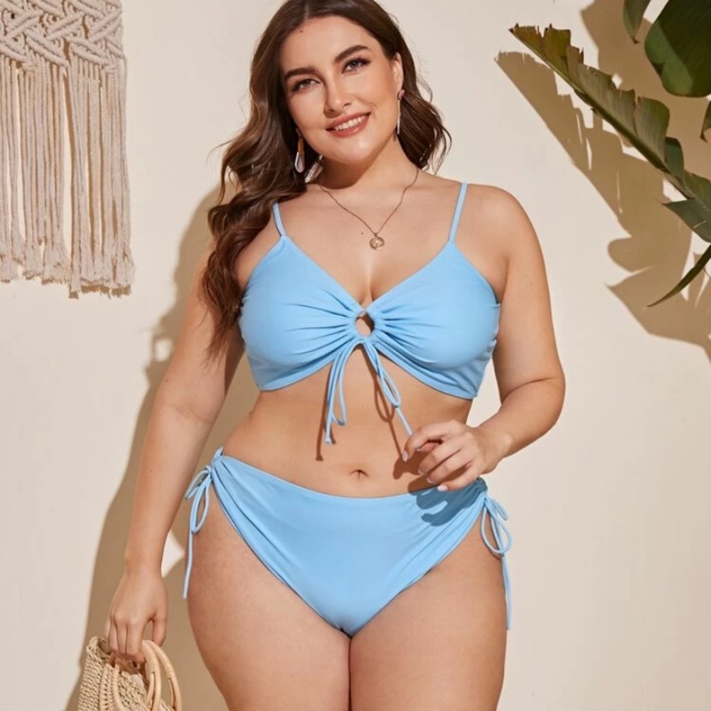 SHIEN Baby Blue 2 Piece Bikini